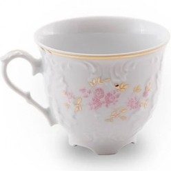 Rococo 9704 Чашка для чаю рожева квітка d-90 мм, h-80 мм 250 мл (Cmielow)