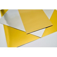 Підложка Підставка з фольгованого картону квадратна золото, срібло 100 х100 мм, T-1,2 мм (Україна підложки)
