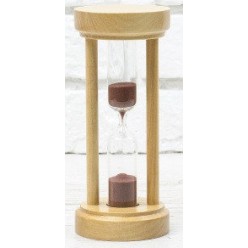 Таймер Годинник пісочний на 10 хвилин з коричневим піском світле дерево d-70 мм, h-160 мм (Склоприлад)