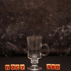 Irish glass Чашка на ніжці ручка на чаші 225 мл (Uniglass)